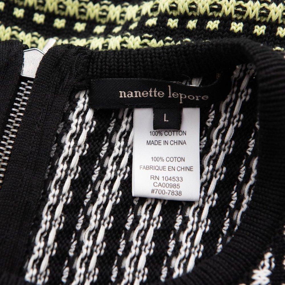 Nanette Lepore Runway “Go Crazy” Dress Colorblock Knit Black Green Size Large - Picture 4 of 6